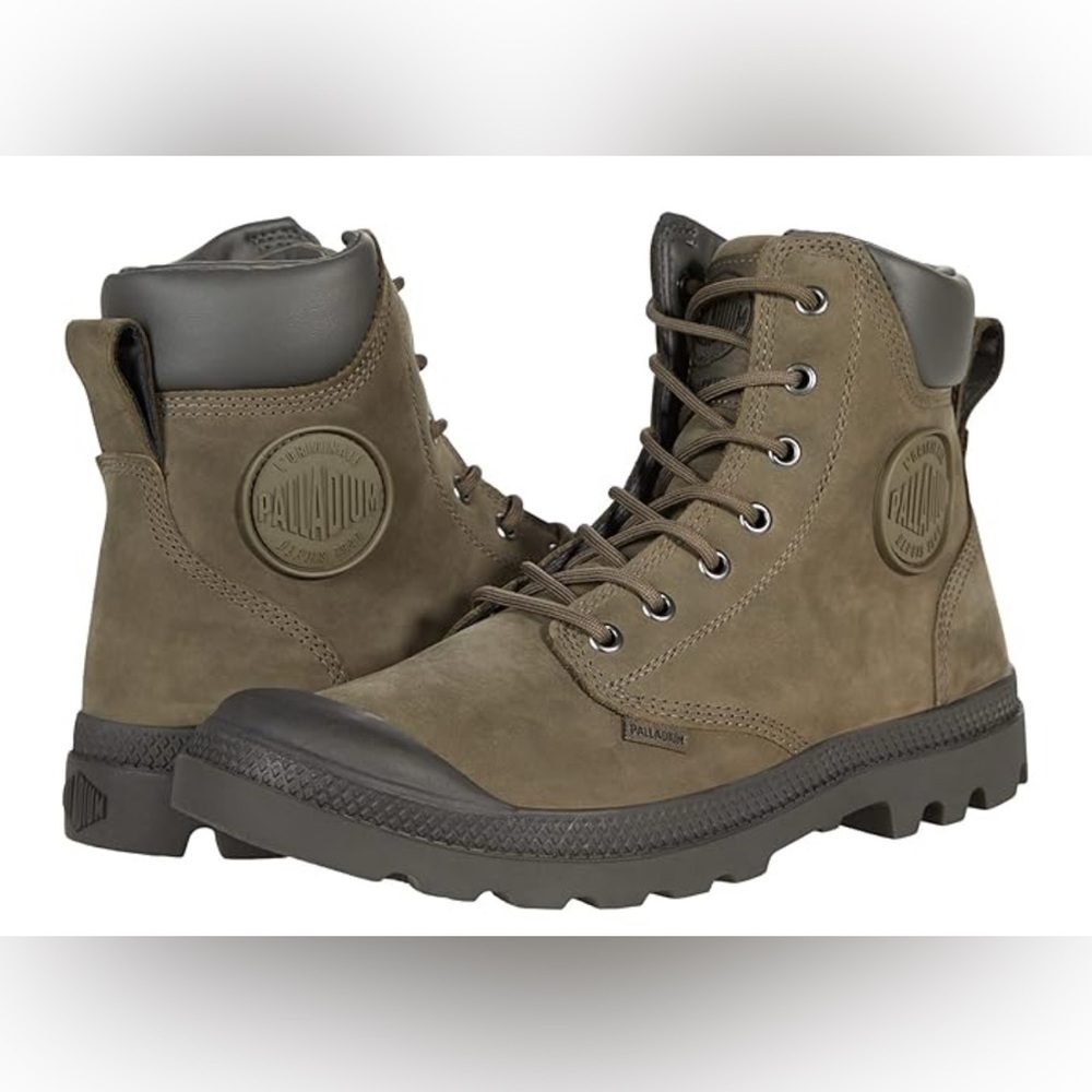 LIKE NEWPalladium Army Green Wedge Boots